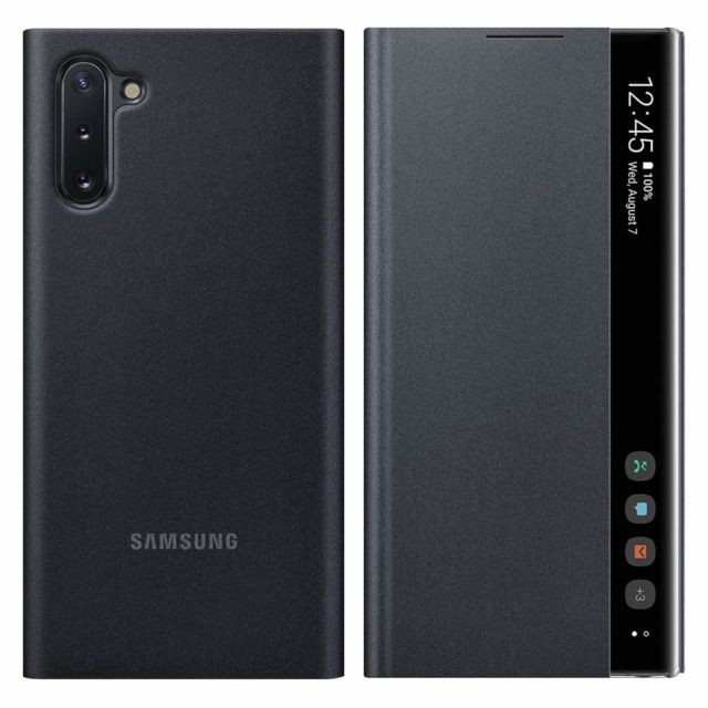 Samsung - Étui Galaxy Note 10 Rabat Translucide Tactile Clear View Original Samsung Noir Samsung  - Coque, étui smartphone Polyuréthane/polycarbonate