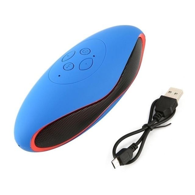 Enceintes Hifi Wewoo Mini enceinte Bluetooth haut-parleur portable Système de son 3D Stéréo Musique Surround TF colonne acoustique Super Bass (bleu)
