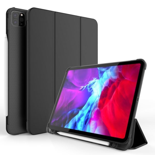 Generic - Etui en PU + TPU triple avec support et porte-stylo noir pour Apple iPad Pro 11 pouces (2020) - Generic