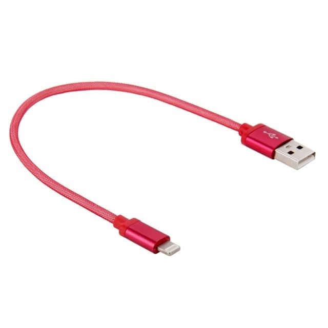 Wewoo - Câble rouge pour iPhone X / 8 et 8 Plus / 7 7 Plus / 6 & 6s & 6 Plus 6s Plus / 5 & 5S & SE & 5C / iPad 1m Net Style Metal Head Lightning vers USB de données / chargeur, - Câble Lightning Wewoo