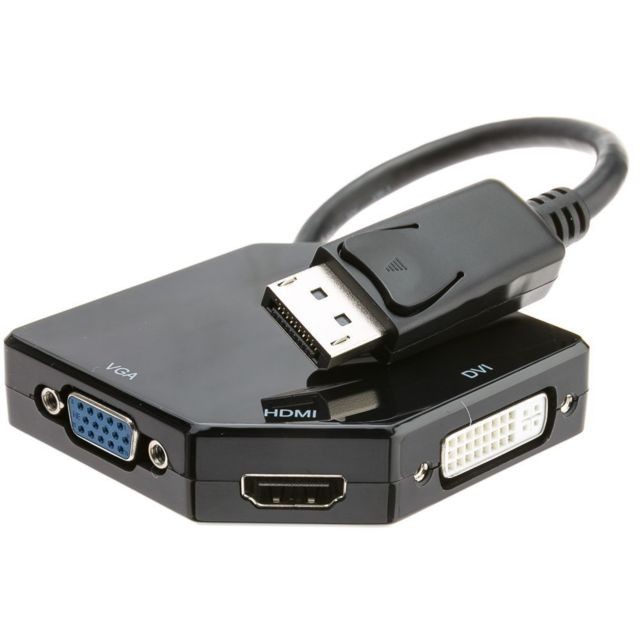 Cabling - CABLING® Adaptateur Displayport, DisplayPort vers HDMI / DVI 24+5 / VGA mâle à femelle câble adaptateur convertisseur compatible 4 K résolution via HDMI - Câble et Connectique Cabling