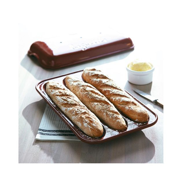 Machine à pain Moule céramique 3 baguettes rouge - eh345506 - EMILE HENRY