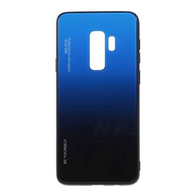marque generique - Coque en TPU verre de couleur dégradé bleu/noir pour votre Samsung Galaxy S9 Plus G965 marque generique  - Coque Galaxy S6 Coque, étui smartphone