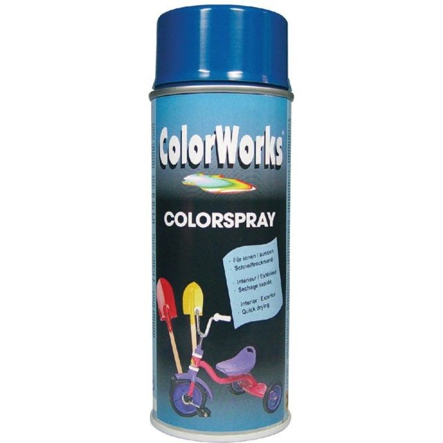 Peinture à l'huile Colorworks COLORWORKS - Peinture aérosol brillante Bleu gentiane - 400 ml