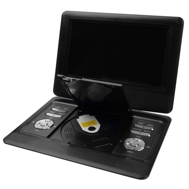 Enregistreur DVD 10 pouces TFT LCD écran noir numérique multimédia DVD portable avec lecteur de carte et port USB, TV de PAL / NTSC / SECAM fonction de jeu, rotation de 180 degrés, SD / MS / MMC de