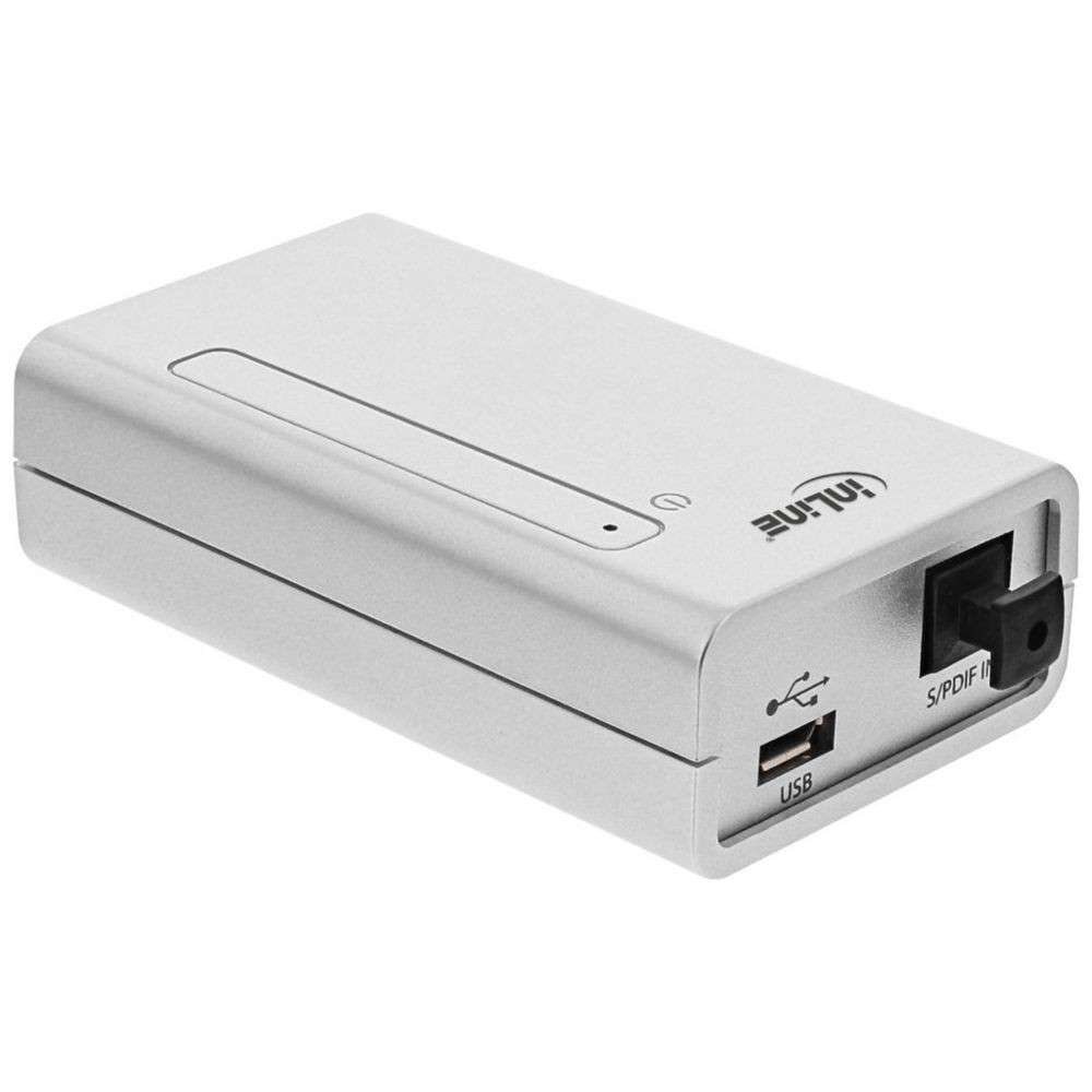Inline Convertisseur audio HiFi vers USB InLine® RCA et entrée audio Toslink 192kHz / 24bit