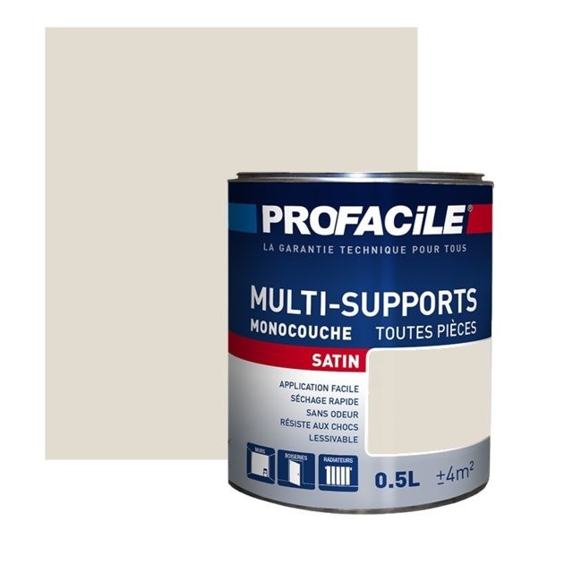 Profacile - Peinture intérieure multi-supports, PROFACILE-0.5 litre-Grain de Sable - Peinture & enduit rénovation