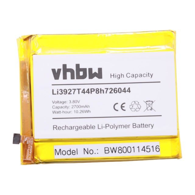 Vhbw - vhbw Li-Polymère batterie 2700mAh (3.85V) pour téléphone portable mobil smartphone ZTE Axon 7 Mini, 7 Mini Dual, B2017G Vhbw  - Batterie téléphone