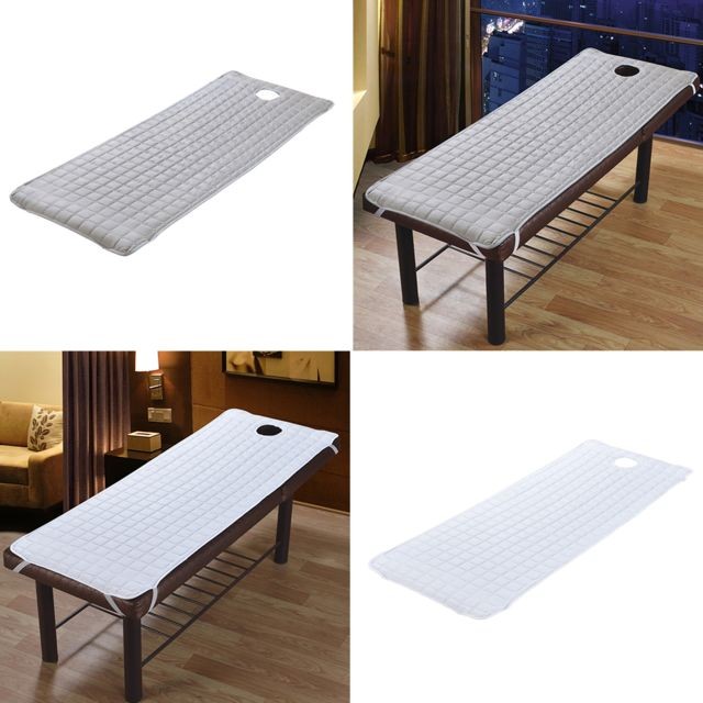 marque generique - 2 couvre-draps de table de massage antidérapants avec bande élastique 190x80cm blanc gris marque generique  - marque generique