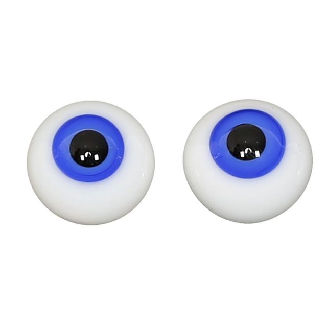 marque generique Yeux de verre rond de globes oculaires de poupée de 6mm pour la fabrication artisanale de poupées bleues