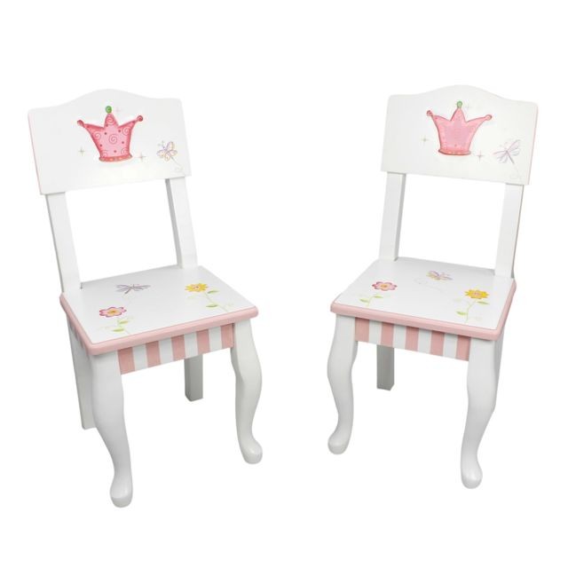 Bureau et table enfant Fantasy Fields Fantasy Fields - Princess & Frog Hand Crafted Kids Wooden 2 Chairs Set