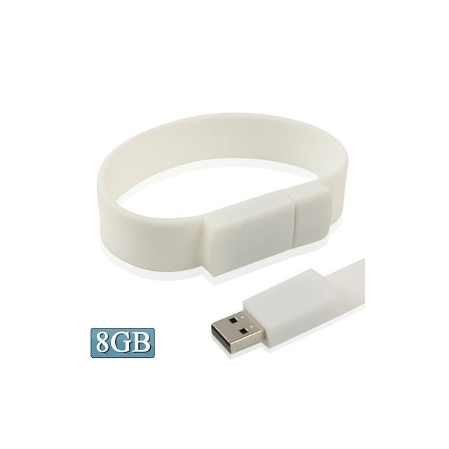 Wewoo - Clé USB blanc Disque Flash USB 2.0 Bracelets Silicon 8 Go Wewoo  - Clés USB