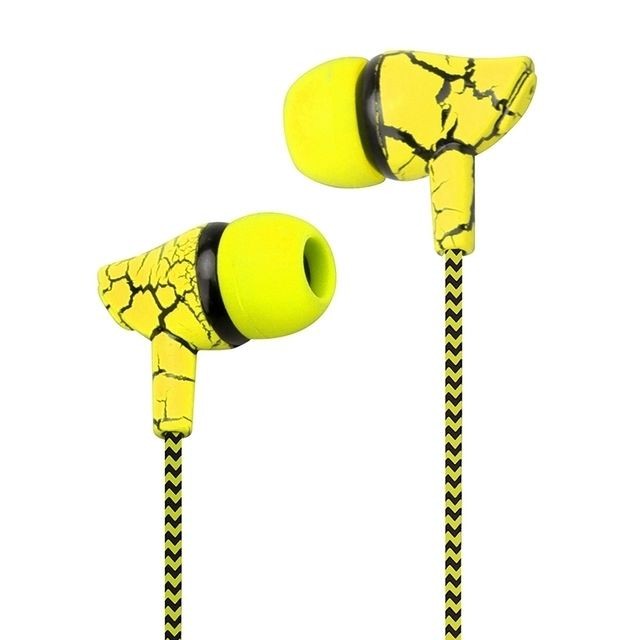 Wewoo - Ecouteurs 3.5mm Jack Crack Filaire Casque Super Bass Sound Headphone avec une oreillette micro pour téléphone mobile Samsung Xiaomi MP3 4 (JAUNE) Wewoo  - Ecouteurs intra-auriculaires Wewoo