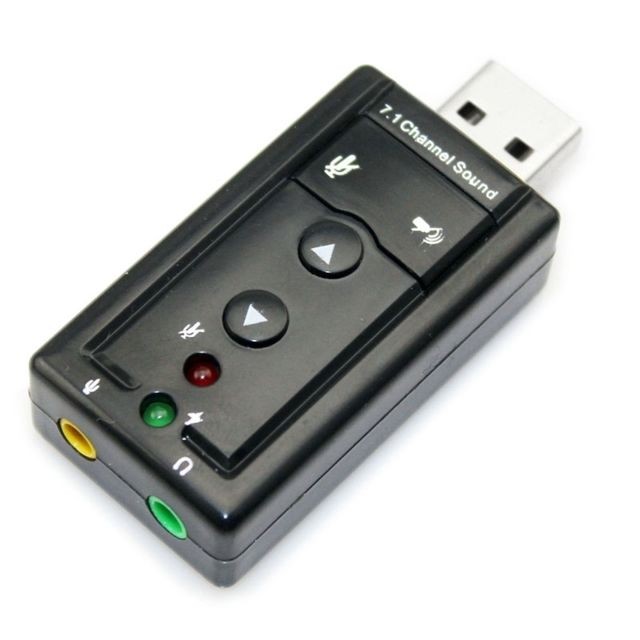 Wewoo - Carte Son USB noir Adaptateur de audio externe USB 2.0 7.1 canaux 3D - Carte Audio