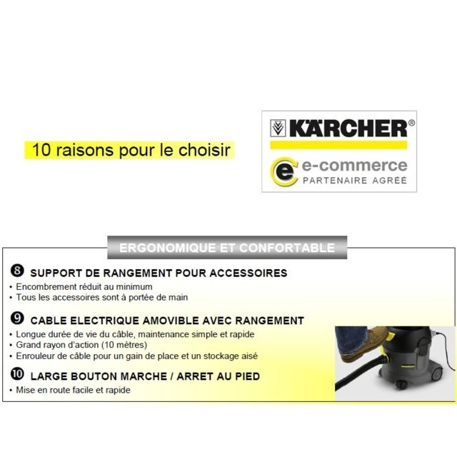 Karcher Karcher - Aspirateur Professionnel poussières 10L 1250W - T10/1