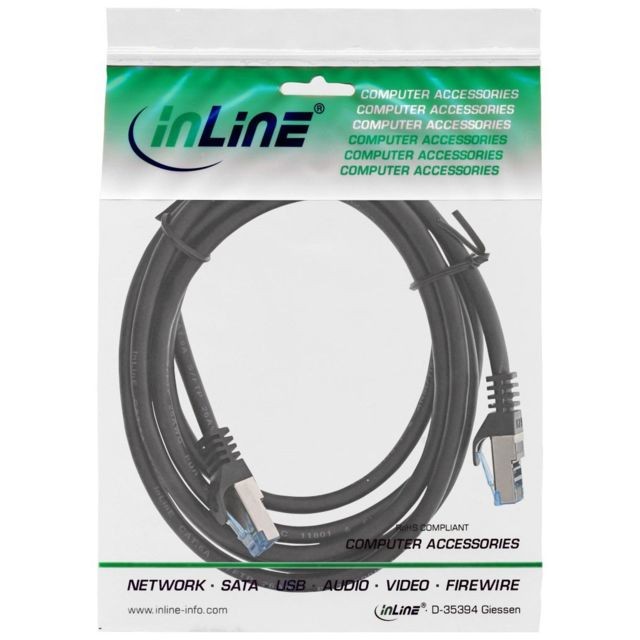 Inline Câble Patch InLine®, Cat. 6A, S / FTP, TPE flexible, noir, 5m