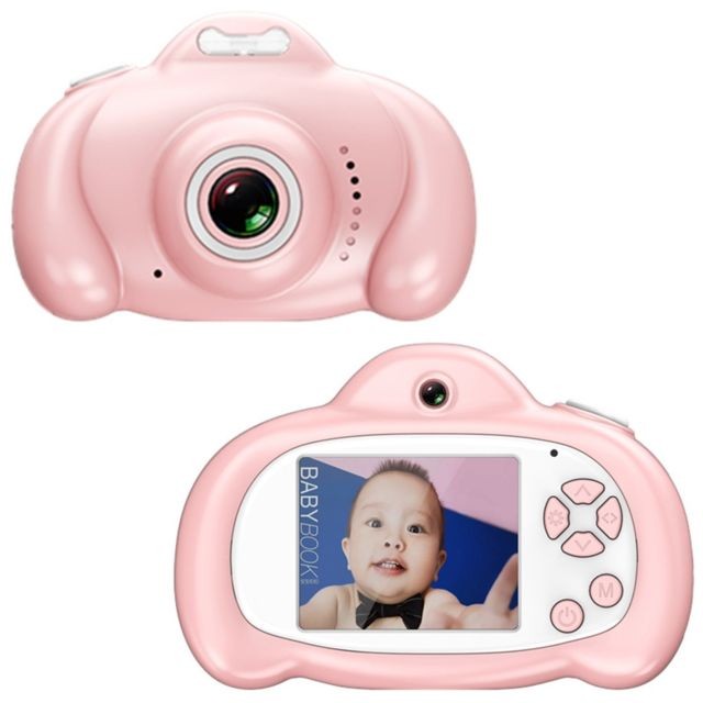Appareil photo enfant Wewoo Caméra Enfant 16,0 mégapixels double 2.0 pouces écran HD de bande dessinée reflex numérique pour enfants rose