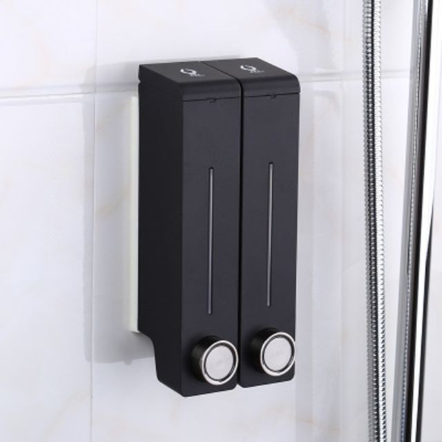 marque generique - Distributeur de savon pour douche, montage mural, noir, savon liquide - Bureaux