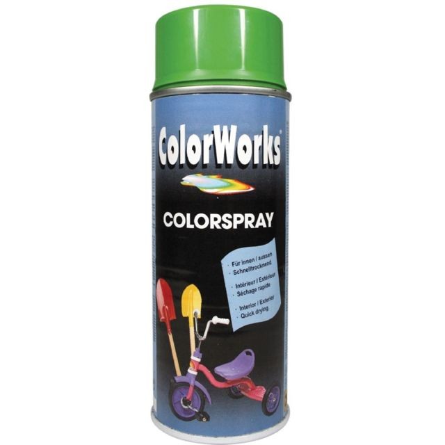 Peinture à l'huile Colorworks COLORWORKS - Peinture aérosol brillante vert prairie - 400 ml