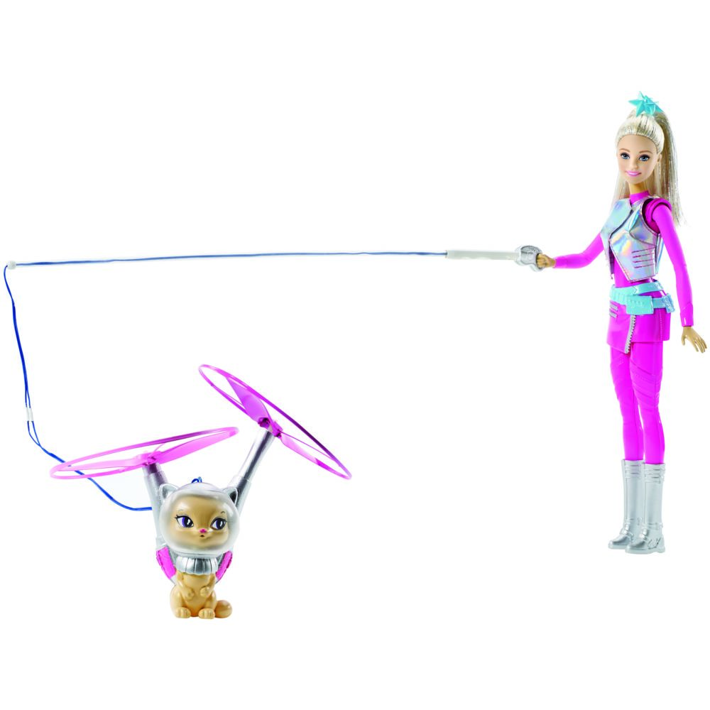 Poupées Barbie Poupée princesse et son chat volant - DWD24
