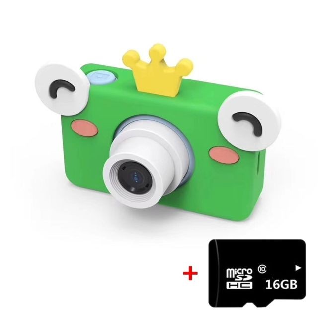Wewoo - Caméra Enfant D9 800W Pixel Lens Mode Mini sport numérique mince et légère avec écran de 2,0 pouces et étui de protection en forme de grenouille et mémoire 16G pour enfants - Appareil photo enfant