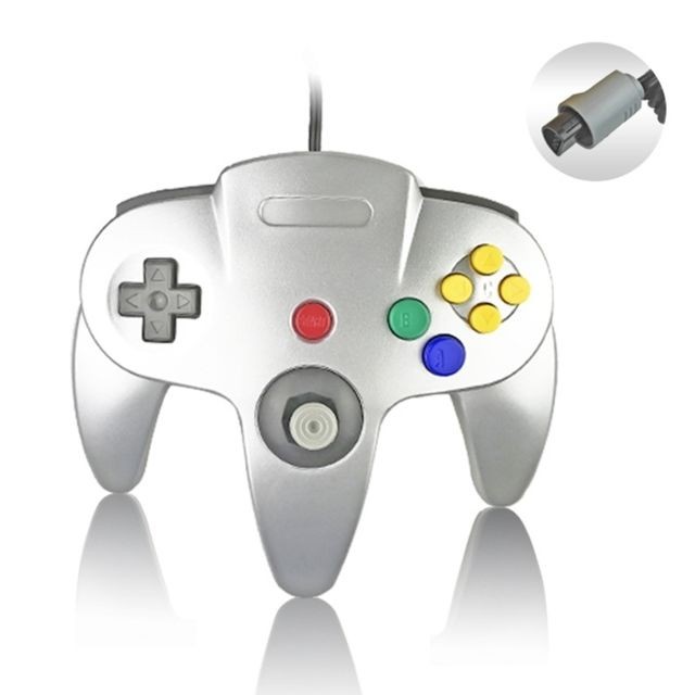 Wewoo - Manette de jeu pour contrôleur de câblé Nintendo N64 Argent Wewoo  - Manette Jeux Vidéo