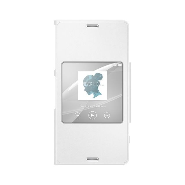 Coque, étui smartphone Sony Sony SCR26 blanche, SIMfree - Étui avec stile et fenêtre