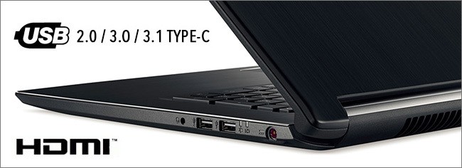 Acer Aspire 7 A717-71G - Connectique