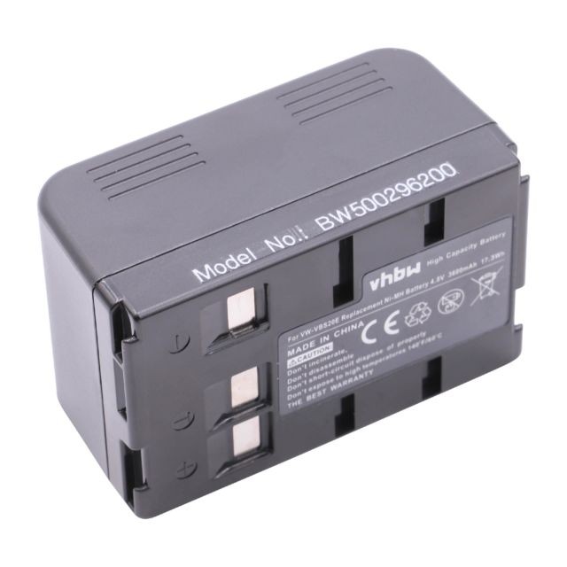 Batterie Photo & Video Vhbw vhbw NiMH batterie 3600mAh 4.8V pour appareil numérique camescope Panasonic NV-S85/E, NV-S850, NV-S850EN, NV-S85E, NV-S88E remplace VW-VBS10, VW-VBS20