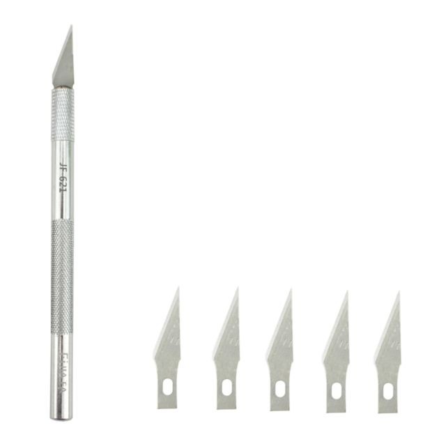 Wewoo - Cutter Scalpel argent JF-621 couteau à découper en métal professionnel outil de réparation de téléphone mobile avec 6 lames Wewoo  - Accessoire Smartphone