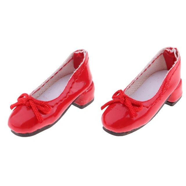 marque generique - poupée de mode en cuir PU bloc talon chaussures pour 1/6 blythe poupée accs rouge marque generique  - Poupons