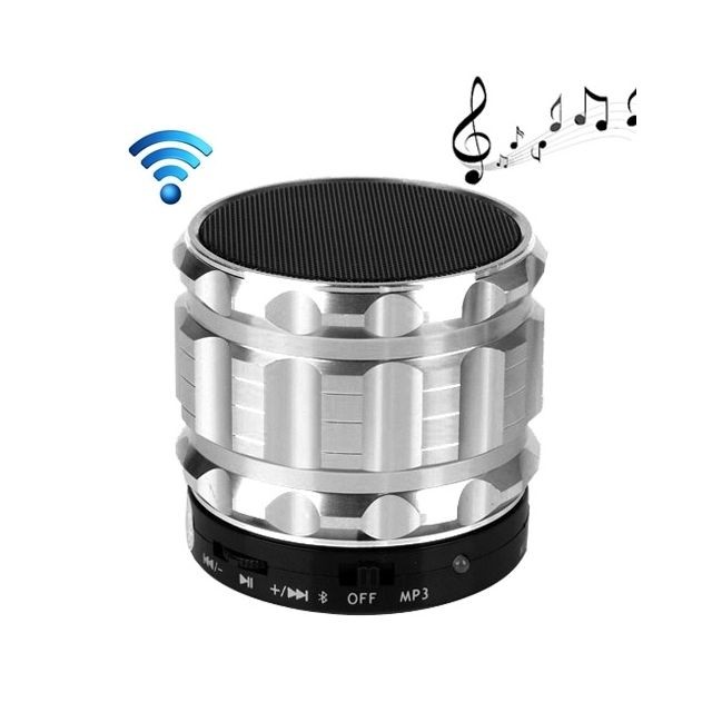 Wewoo - Enceinte Bluetooth d'intérieur argent Metal Mobile stéréo haut-parleur portable avec fonction d'appel mains-libres - Enceintes Hifi