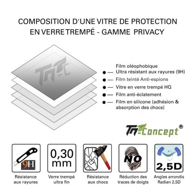 Protection écran tablette LG G3 - Vitre  de Protection Anti-Espions