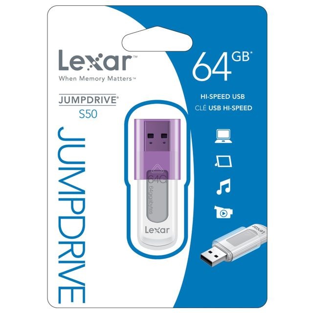 Lexar Clé USB - 64 Go - LJDS50-64GASBEU - Violet