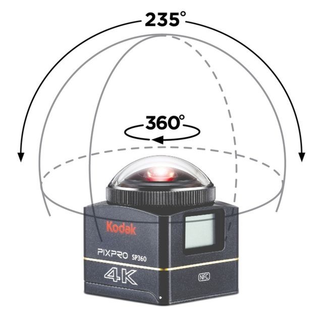 Kodak - KODAK Pixpro SP360 4K Action Cam Noir - Pack Explorer - Caméra numérique 360° - Vidéo 4K - Accessoires inclus- RECONDITIONNE - Bonnes affaires Caméscopes numériques