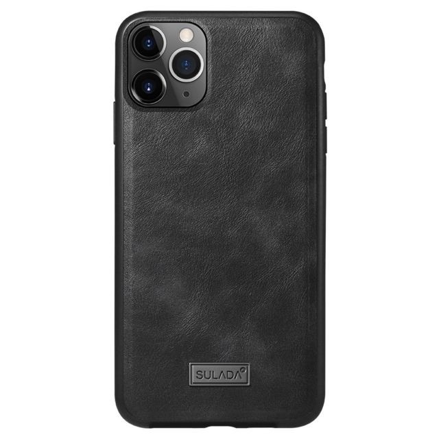 Wewoo - Coque Rigide Pour iPhone 11 Pro antichoc TPU + étui de protection en cuir fait à la main noir Wewoo  - Coque, étui smartphone