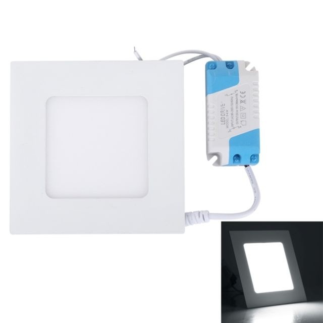 Wewoo - 4W lumière blanche 8.5cm de panneau carré avec LED Driver, 20 SMD 2835, ca 85-265V, taille de découpe: 9.6cm Wewoo  - Plafonniers Wewoo