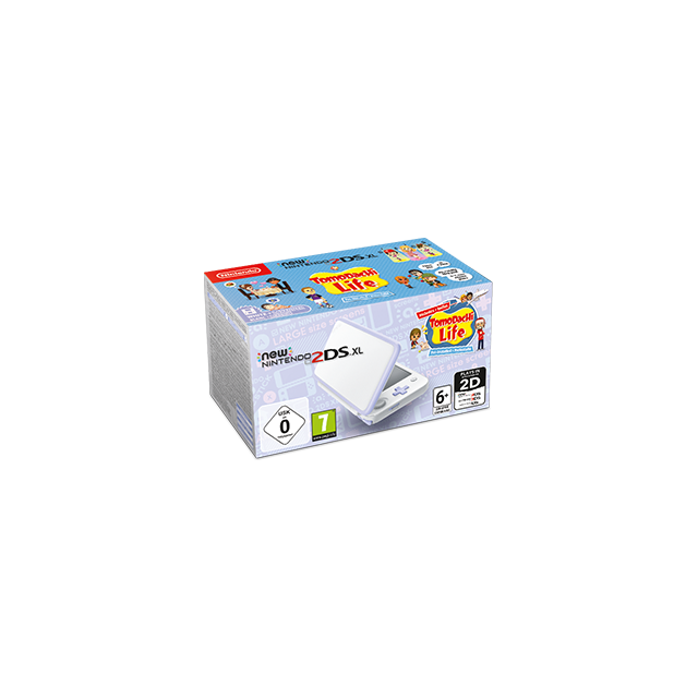 Nintendo - New Nintendo 2DS XL Blanc/Lavande + Tomodachi Life Préinstallé - 3DS