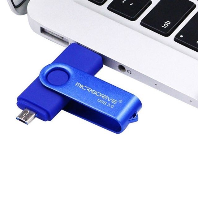 Wewoo Clé USB MicroDrive 128 Go USB 3.0 Téléphone et ordinateur Android Double disque rotatif en métal U violet