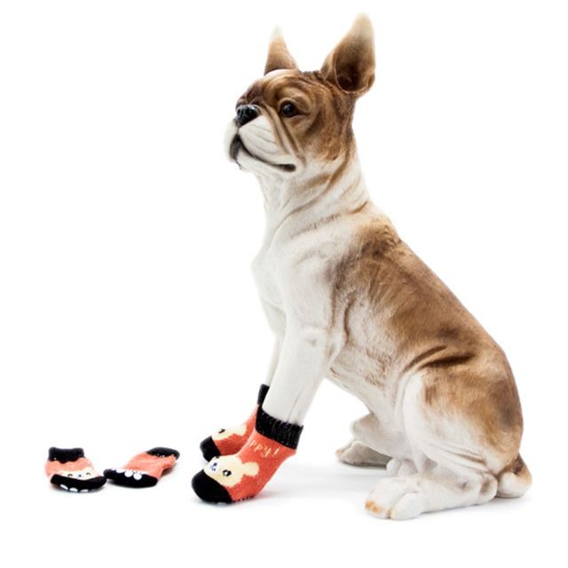 marque generique - set 4 chaussettes imperméables pour chiens de compagnie chiot anti-dérapant bottes protection de la patte 002 - l marque generique - Vêtement pour chien