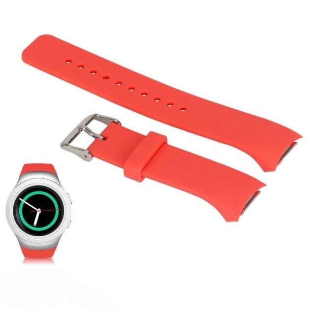 Wewoo - Bracelet de montre couleur unie avec dragonne pour Galaxy Gear S2 R720 (rouge melon) Wewoo  - Montre et bracelet connectés