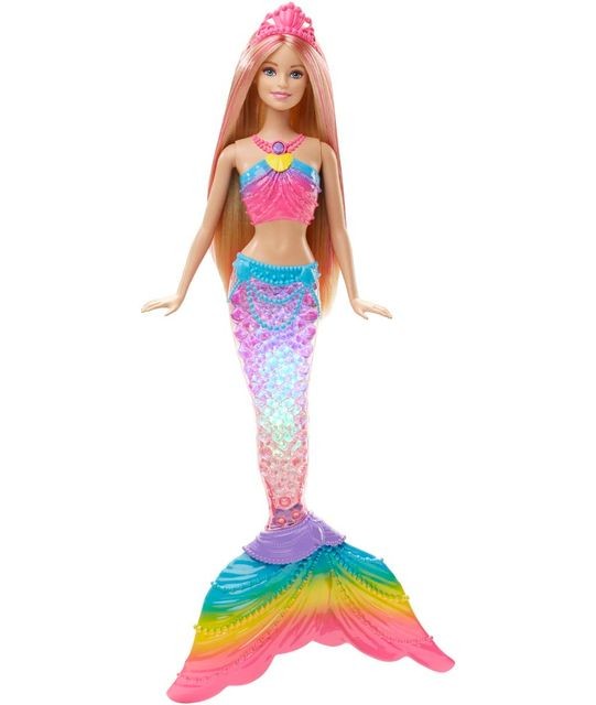 Barbie -Barbie sirène couleurs et lumières - DHC40 Barbie  - Poupées & Poupons