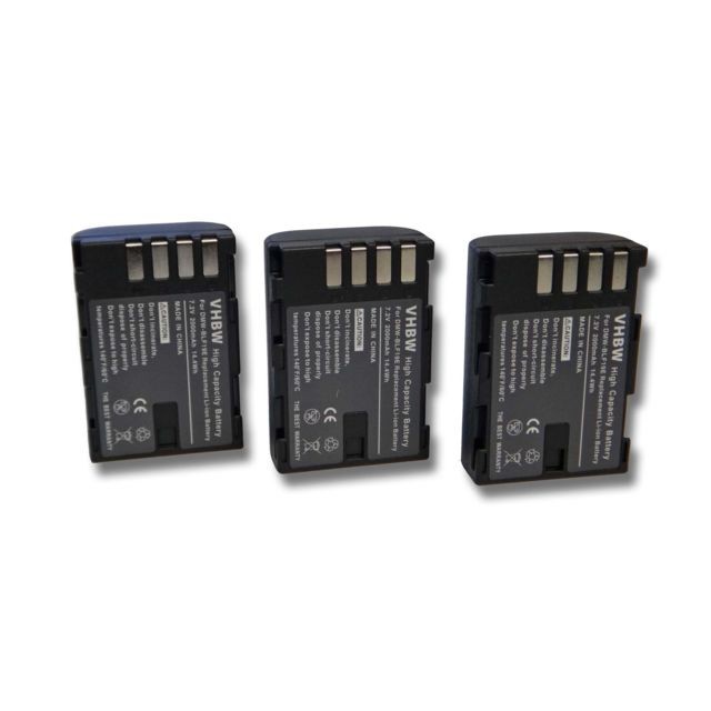 Vhbw - Lot de 3 batteries vhbw Li-Ion 2000mAh (7.2V) pour appareil photo Panasonic Lumix DMC-GH3, DMC-GH3A, DMC-GH3AGK, DMC-GH3H comme DMW-BLF19, DMW-BLF19E. Vhbw  - Panasonic gh3