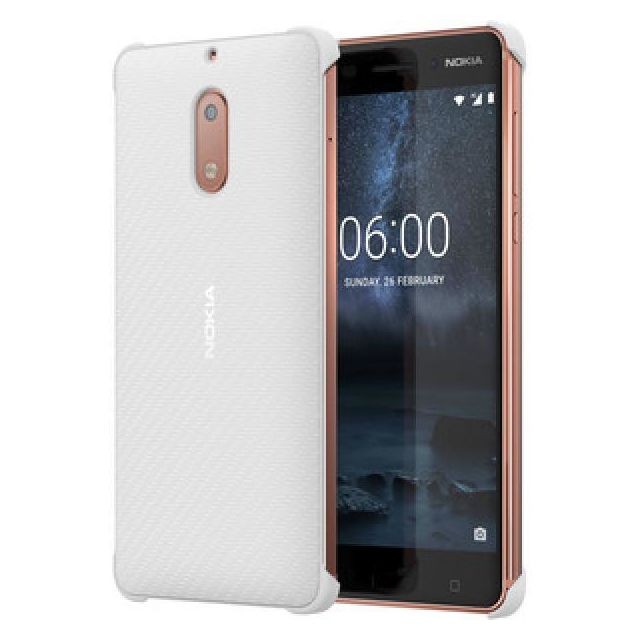 Nokia - Nokia Carbon Fibre Design Case CC-802 for Nokia 6 Pearl White - Coque, étui smartphone Nokia