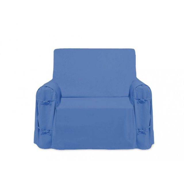 Housses canapés, chaises Soleil D'Ocre Housse de fauteuil en coton PANAMA bleu