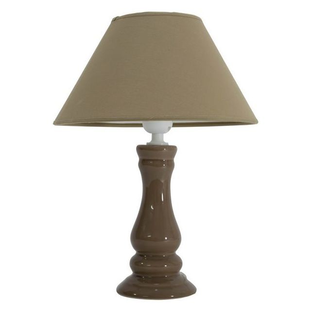 marque generique - Lampe à poser sur pied couleur Taupe Ampoule E27 75 watts Design - Luminaires Taupe