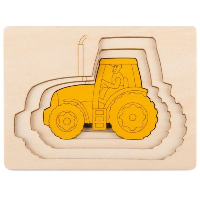 Hape Toys Puzzle 5 tracteurs en 1