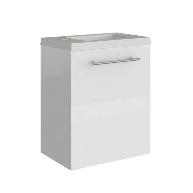 meuble bas salle de bain Allibert Lavabo lave-mains pack design Belem - L. 40 x H. 51 cm - Blanc