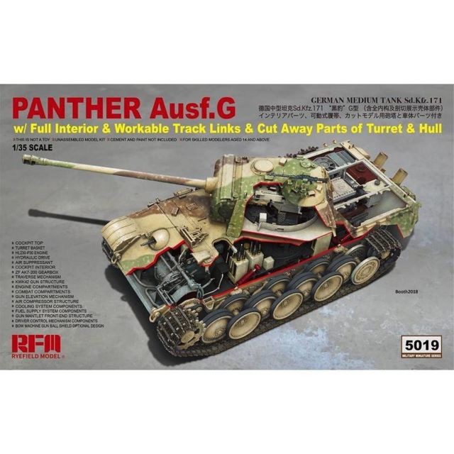 Chars Rye Field Model Maquette Char Panther Ausf.g With Full Interior & Cut Away Parts