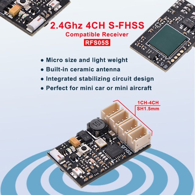 Generic - AGFRC RFS05S 2.4G 4CH Récepteur compatible Pour RC Drone Mini Mini voiture d'avion Generic - Accessoires drone connecté Generic